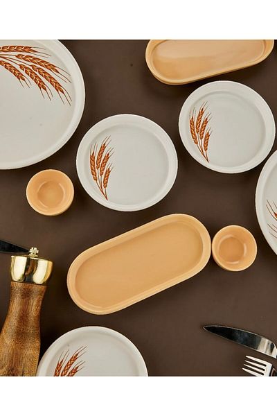 Lili home 18 Piece Ceramic Breakfast Set for 6 People - Virgo Pattern
