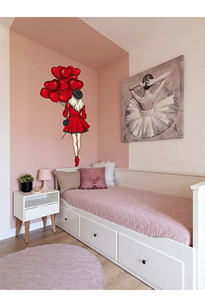 MAARS Sevgililer Günü Mağaza , Genç Kız Odası Kırmızı Kalpli Balonlu Kız