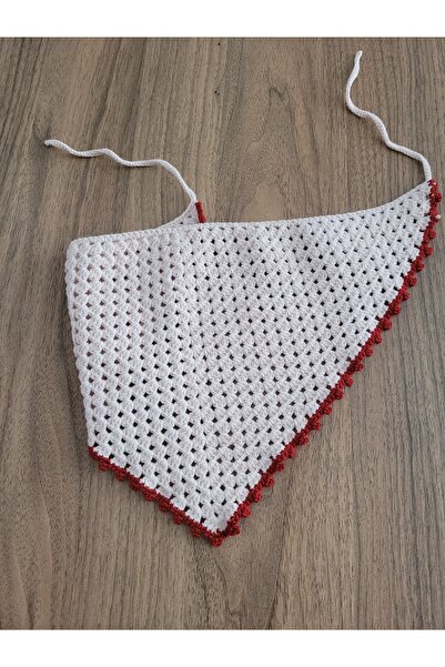 ÇİÇEKÖRGÜ Πλεκτή μπαντάνα, Πλεκτή στο χέρι Τρίγωνη μπαντάνα, Καλοκαιρινή μπαντάνα