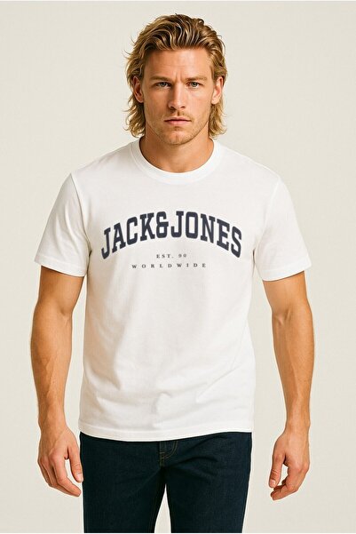 Jack & Jones Ανδρικό μπλουζάκι Jack Jones - Λογότυπο Slogan, Λευκό
