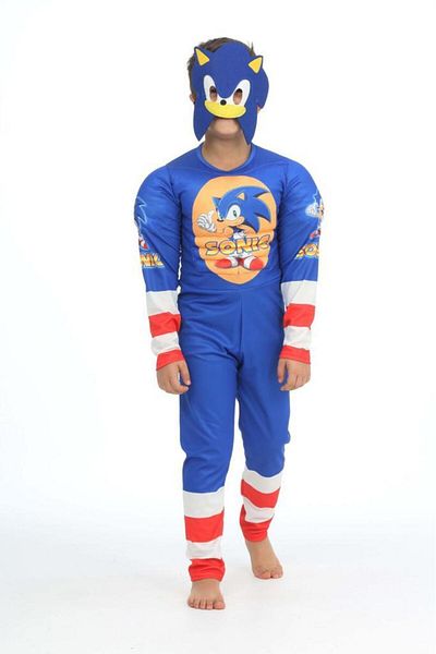 Gadget Gear Costum de supererou - Costum Sonic pentru copii Muscular