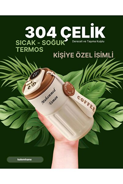 kalemhane 304 Çelik Sıcak - Soğuk Kişiye Özel Termos Dereceli