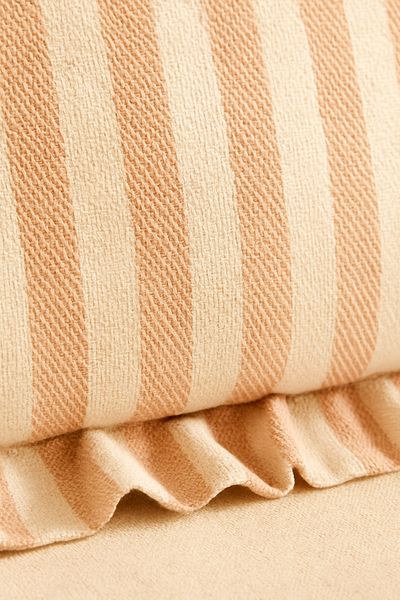 Mirilliahome Κάλυμμα μαξιλαριού με ριγέ βολάν με λινό υφή