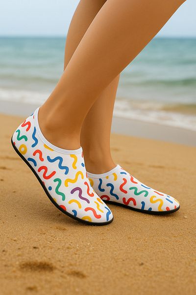 fluffy Beach and Sea Women's Shoes - Pool Shoes