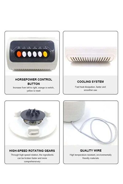 Micro Plus خلاط مايكرو بلس متعدد الوظائف ٢ في ١ بشفرات من الفولاذ المقاوم للصدأ، ٤٠٠ واط، PS-10205 - ٤ سرعات للتحكم