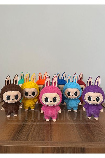 almalions Standing Labubu Figure in Surprise Color - 10 cm - Plastic Figure - 2 Pieces