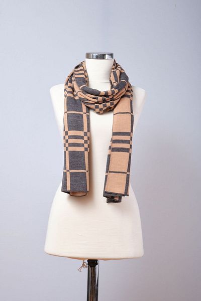 Sebir Moda Knitted Checkered Knitwear Scarf