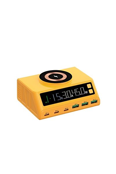 Generic 7 In 1 110w Wireless Charger – Fast Charging Station With 6 Ports, Lcd Display & Magnetic Coil