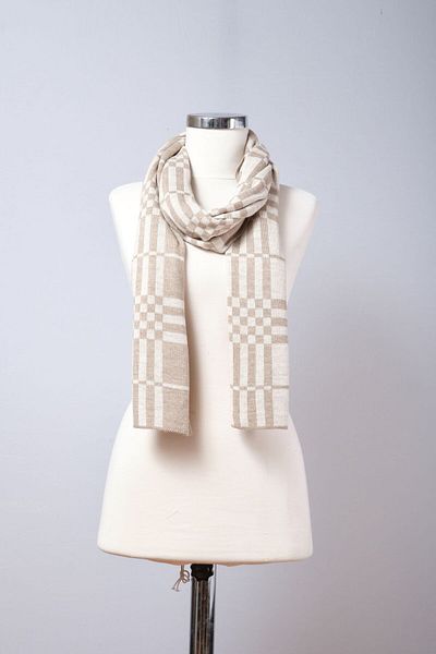 Sebir Moda Knitted Checkered Knitwear Scarf