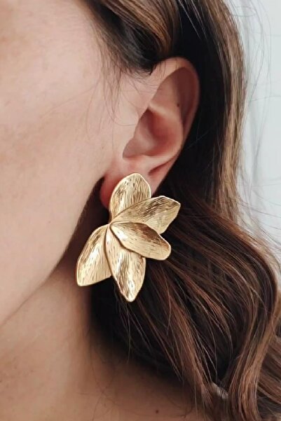 Panowill Design Vip Kaplama Plaka Model Yaprak Trend Metal Küpe