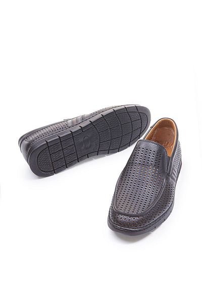 Vantaggio Pantofi pentru bărbați Rover Black 100% piele naturală perforată confort