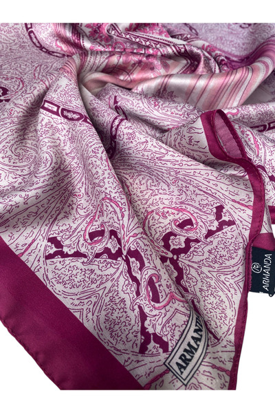 ARMANDA Imported Voile Silk Nuit Pattern Shawl Fuchsia