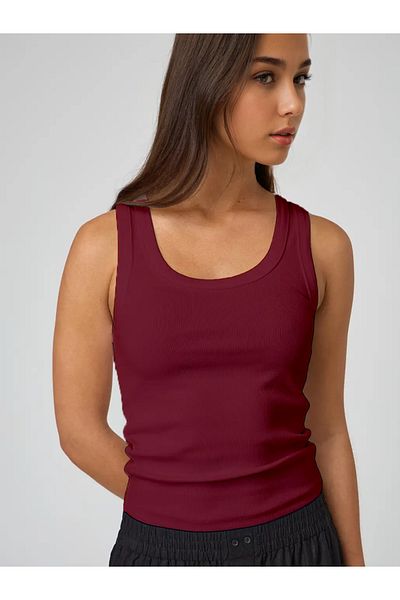 MİO ESTİLO Novelle Wide Strap Ribbed Tank Top