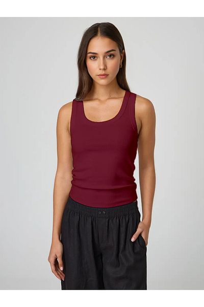 MİO ESTİLO Novelle Wide Strap Ribbed Tank Top