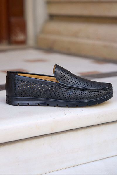 Vantaggio Pantofi confort pentru bărbați din piele naturală Quest Black