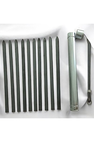 YILMAZNARGİLE 10 Adet Adana Kebap Beyti Şişi Boy:60 Cm-En:2.5 Cm - Şiş Kabı,K...