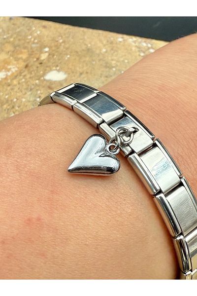 Snartun Heart Steel Charm and Italian Steel Bracelet I Special Boxed