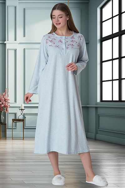 Mecit Pijama Mecit 6026 - قميص نوم نسائي أزرق مقاس كبير