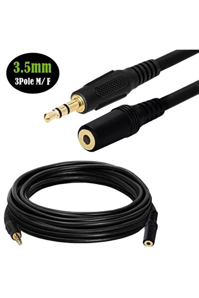 Derwell 1.5 Metre 3.5mm Erkek Kadın Ses Kulaklık Uzatma Kablosu Telefon Tablet Ses Aux Adaptör Jak kablosu