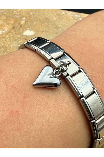 Snartun Heart Steel Charm and Italian Steel Bracelet I Special Boxed