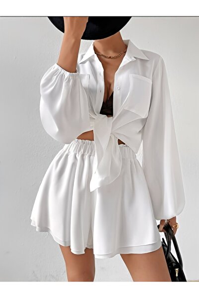 dshee woman Linen Shorts Set