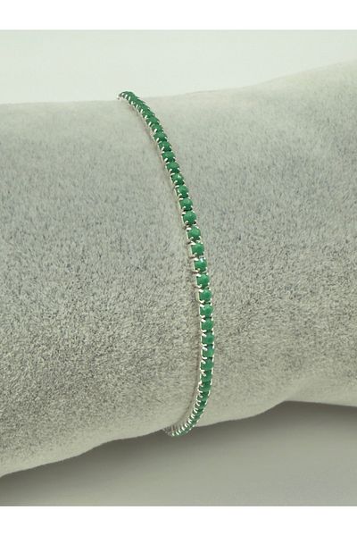 Snartun Green Zircon Stone Sparkling Elastic Bracelet
