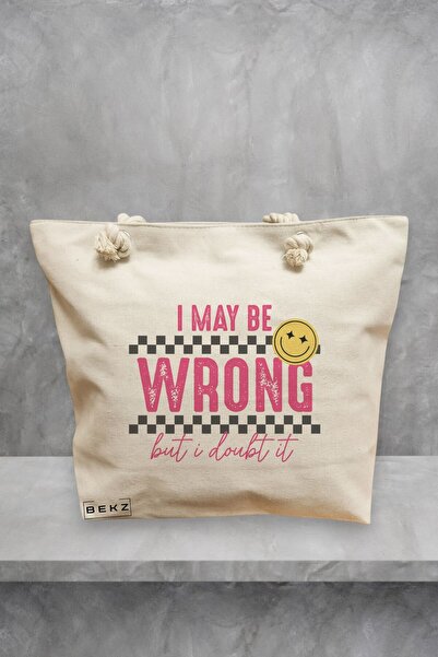 BEKZ Τσάντα θαλάσσης, μοντέλο Μπορεί να κάνω λάθος αλλά αμφιβάλλω, 40x51 εκ.,...