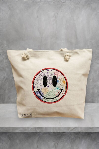 BEKZ Beach Tote Bag, Splashy model, 40x51 cm, Cream, BEKZ®