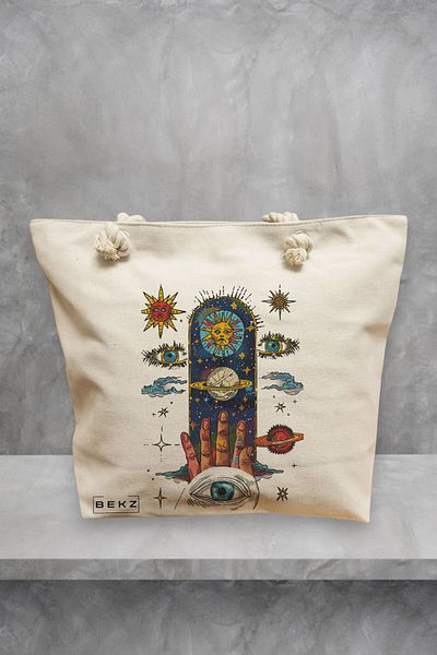BEKZ Geanta de plaja Energy Mood, 40x51 cm, Crem, BEKZ®