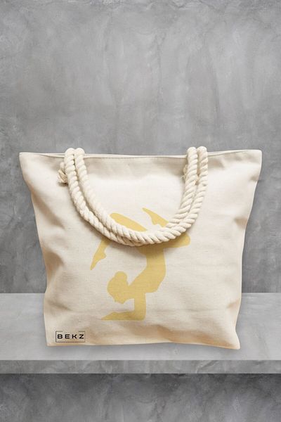 BEKZ Geanta de plaja Yoga 3, 40x51 cm, Crem, BEKZ®