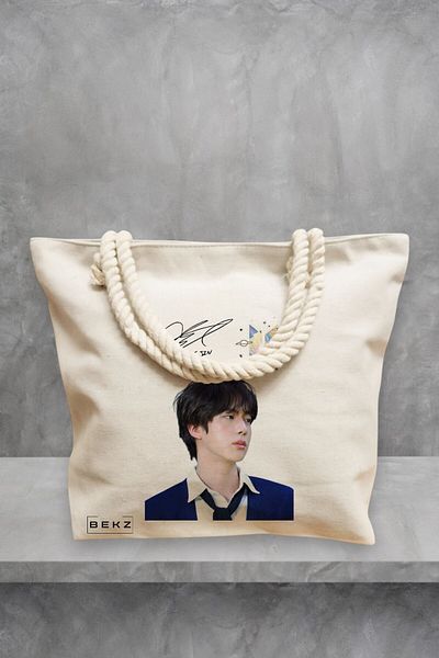 BEKZ Geanta de plaja, model BTS Jin 2, 40x51 cm, Crem, BEKZ®