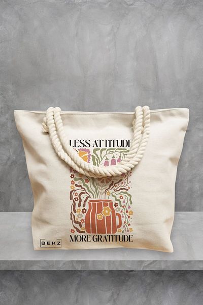 BEKZ Geanta de plaja Boho Style 1, 40x51 cm, Crem, BEKZ®