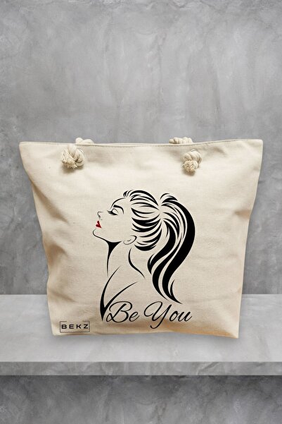 BEKZ Τσάντα θαλάσσης, μοντέλο Be You, 40x51 εκ., Κρεμ, BEKZ®