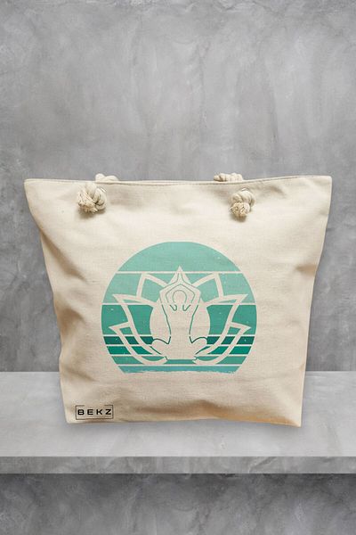 BEKZ Geanta de plaja Yoga 13, 40x51 cm, Crem, BEKZ®
