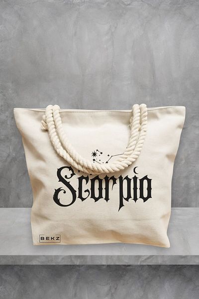 BEKZ Geanta de plaja, model Scorpio, 40x51 cm, Crem, BEKZ®