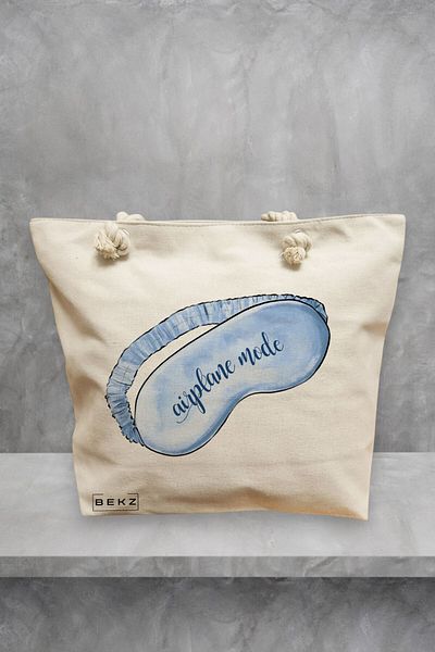 BEKZ Geanta de plaja Travel Girl 17, 40x51 cm, Crem, BEKZ®