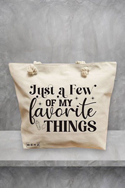 BEKZ Beach Tote Bag, model Just a few of my favorite things, 40x51 cm, Cream,...