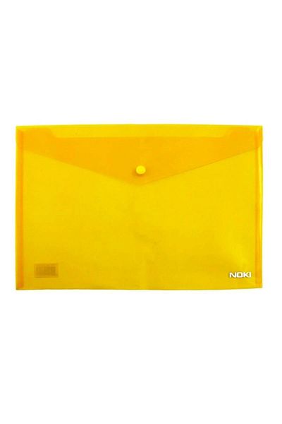 Noki Snap Closure Transparent Envelope File A4 Color Options Yellow