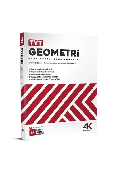 4k Yayınları Tyt Geometri Konu Özetli Fasikül Soru Bankası