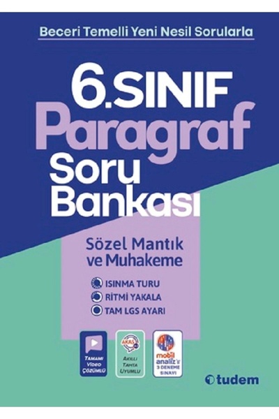 Tudem Yayınları - Ders Kitapları Paragraf 6.sınıf Soru Bankası