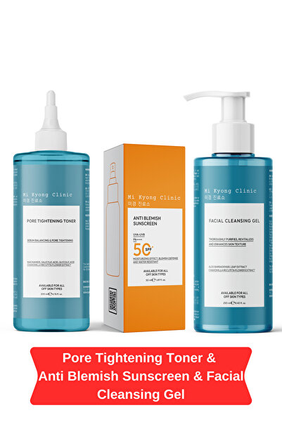 Mi Kyong Clinic Spf 50 + Güneş Kremi & Sebum Dengeleyici Jel & Gözenek Sıkıla...