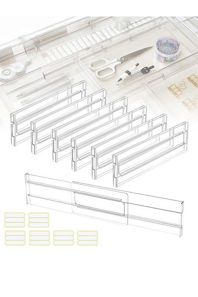 Kelira Acrylic Transparent Telescopic Adjustable Drawer Divider Organizer