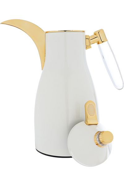 Alsaif Gallery Maimouna Pearl Thermos Set, Transparent And Gold, 2 Pieces