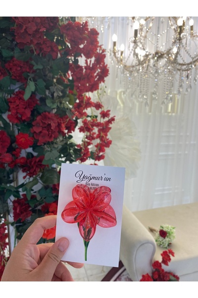 GÜLORGANİZASYON68 Kırmızı Lotus Toka Kına Hediyelikleri Kına Hediyesi Lotus T...