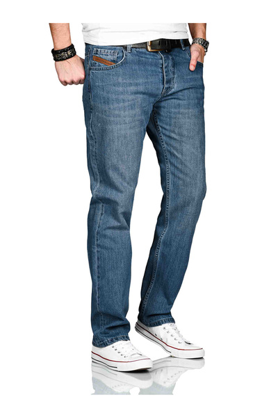 Alessandro Salvarini A. Salvarini Marco Designer Herren Jeans Hose Basic Stretch Jeanshose Comfort Fit