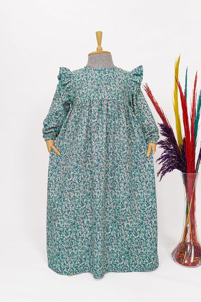 Betül Akbay Rochie Hijab pentru fete din viscoză 100% bumbac Model Amine Rochie lungă până la podea