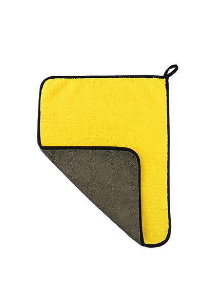 Bogadini XL Microfiber Cloth 2 Sides 90x60 Cm Ultra Absorbent Anti-Stain Yellow Gray