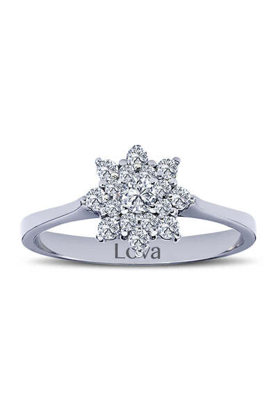 Lova Pırlanta Çiçek Yüzük - 1020222