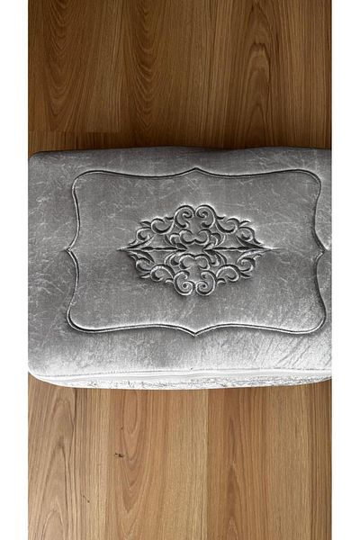 HAYRAN HOME Dowry Bag Velvet Silver Embroidered 3-Piece Gray Bundle Engagement Bride Groom Bag