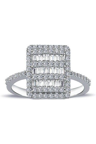 Lova Baget ve Yuvarlak Pırlanta Taşlı Menua Yüzük - 1020387